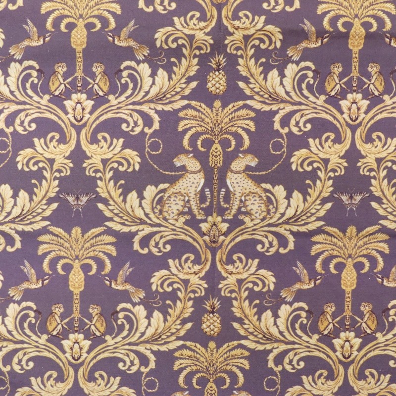 Coupon 3m Tissu Bachette Leopard Violet