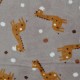 Coupon 3m Tissu Polaire Microfibre Imprimé Girafe Beige 