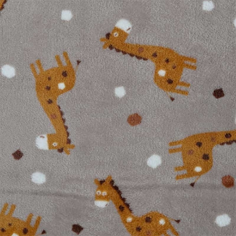 Coupon 3m Tissu Polaire Microfibre Imprimé Girafe Beige 