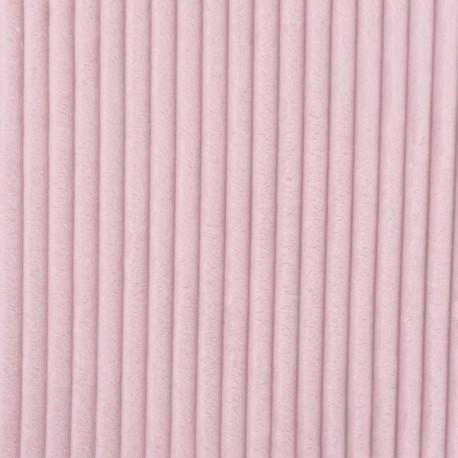Coupon 3m Tissu Polaire Microfibre Cotelée Rose Clair 