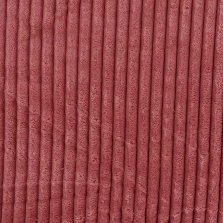 Coupon 3m Tissu Polaire Microfibre Cotelée Terracotta