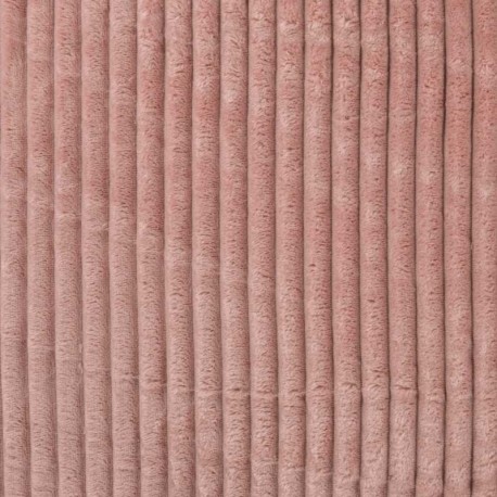 Coupon 3m Tissu Polaire Microfibre Cotelée Rose