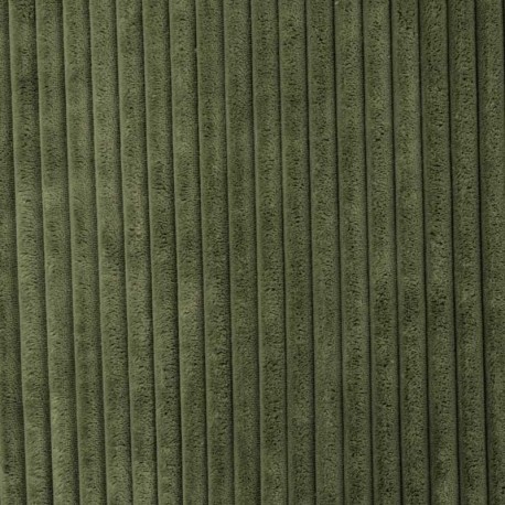 Coupon 3m Tissu Polaire Microfibre Cotelée Vert Army