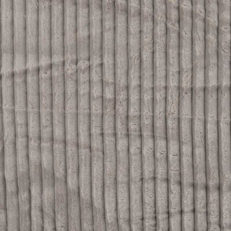 Coupon 3m Tissu Polaire Microfibre Cotelée Taupe