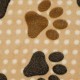 Coupon 3m Tissu Polaire Pattes De Chien Marron 