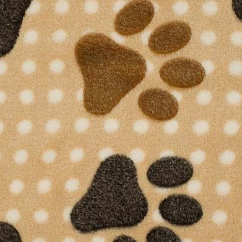 Coupon 3m Tissu Polaire Pattes De Chien Marron 