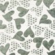 Coupon 3m Tissu Polaire Coeurs Ecru Gris