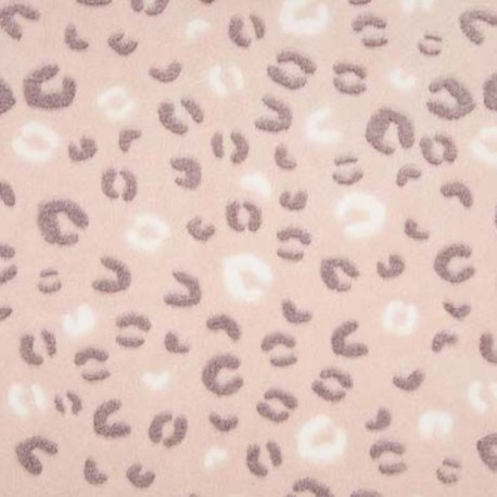 Coupon 3m Tissu Polaire Leopard Rose