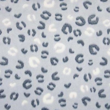Coupon 3m Tissu Polaire Leopard Bleu 