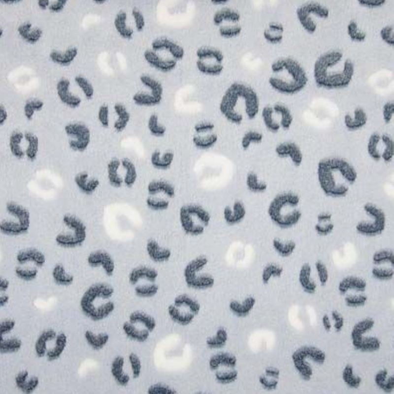 Coupon 3m Tissu Polaire Leopard Bleu 