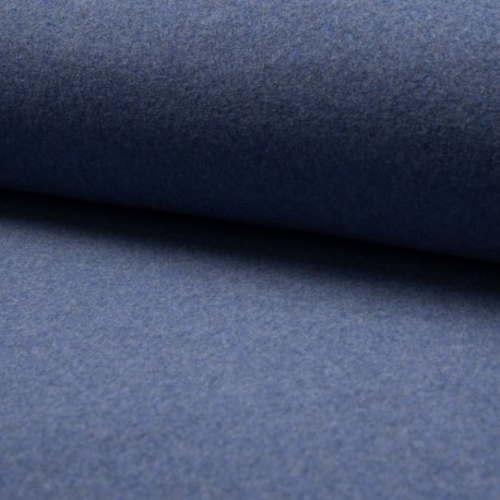 Coupon 3m Tissu Polaire Bio Uni Coloris Jeans Chiné
