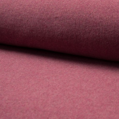Coupon 3m Tissu Polaire Bio Uni Bordeaux Chiné