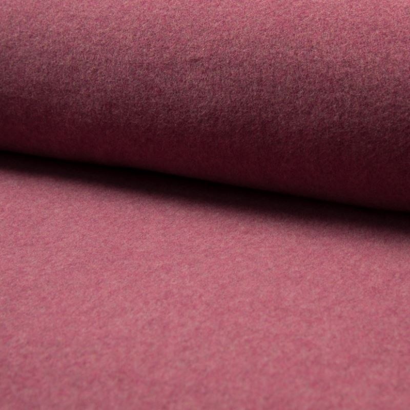Coupon 3m Tissu Polaire Bio Uni Bordeaux Chiné