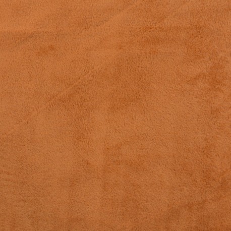 Coupon 3m Tissu Sweat Reversible Uni Cognac 