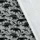 Coupon 3m Tissu Polaire Imprimé Dinosaures Bleu Acier 
