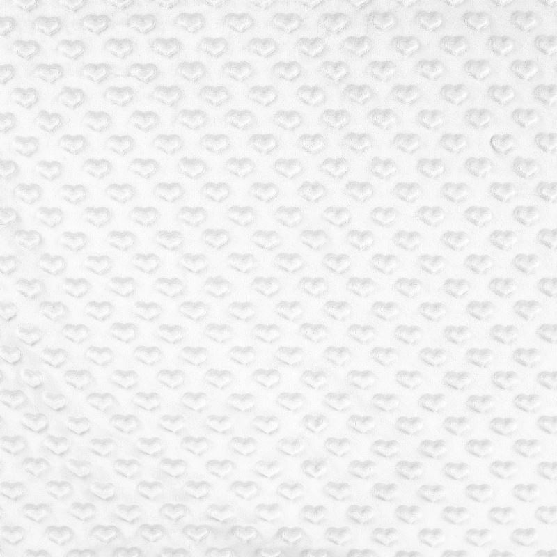 Coupon 3m Tissu Minky Coeur Ecru