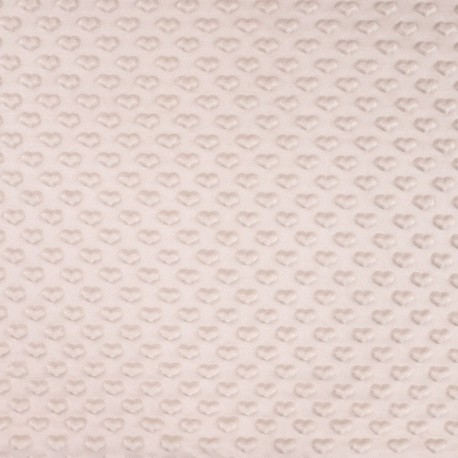 Coupon 3m Tissu Minky Coeur Sable