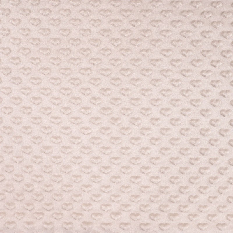 Coupon 3m Tissu Minky Coeur Sable