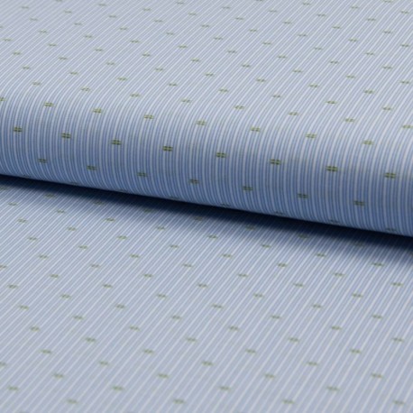 Coupon 3m Tissu Popeline Rayure Fil Coupé 