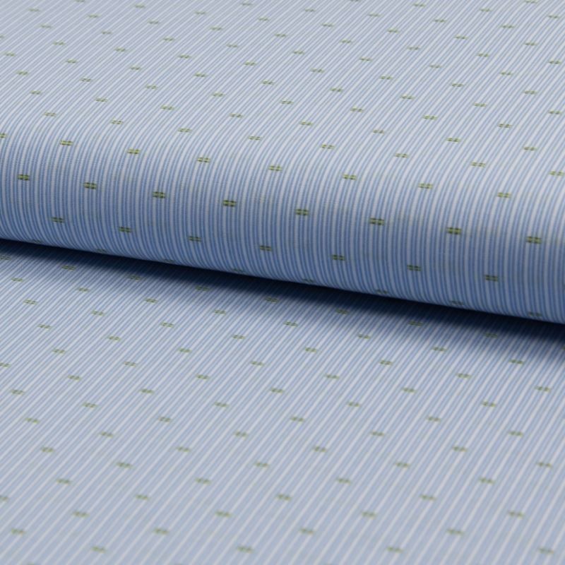 Coupon 3m Tissu Popeline Rayure Fil Coupé 