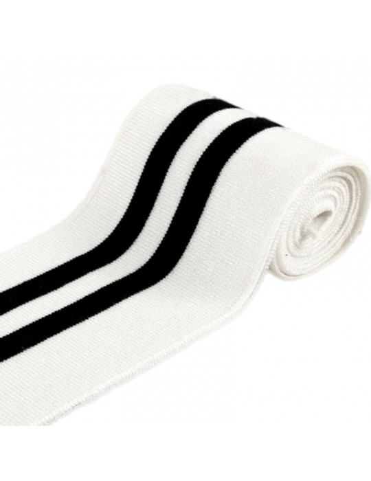 Bord côte poignet, col et taille 120 cm x 85 mm blanc
