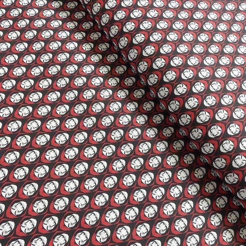 Coupon 3m Tissu Popeline Digitale La Casa De Papel Noir