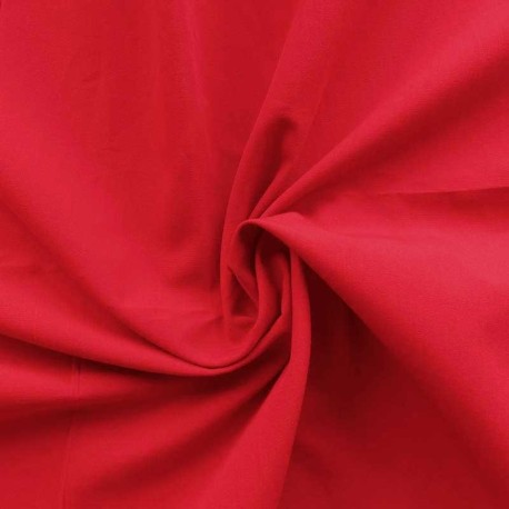 Coupon 3m Tissu Popeline Uni Rouge 
