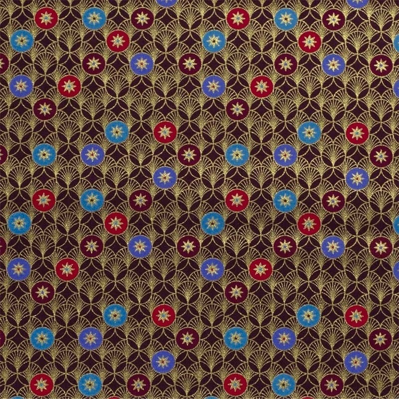 Coupon 3m Tissu Popeline Imprimé Etoile Aubergine 