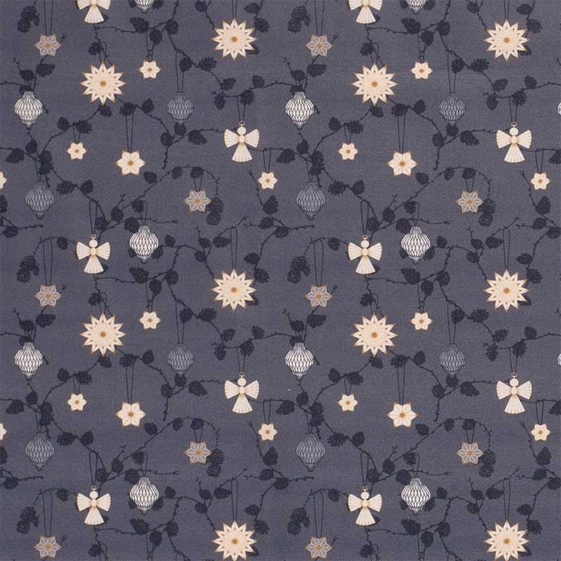 Coupon 3m Tissu Popeline Imprimé Ange Gris 