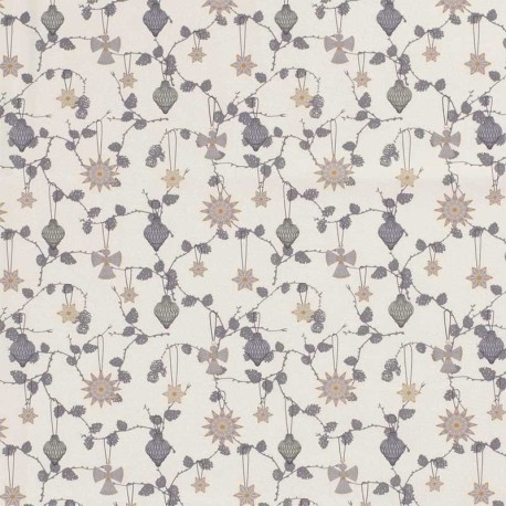 Coupon 3m Tissu Popeline Imprimé Ange Beige