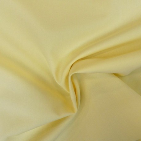 Coupon 3m Tissu Popeline Uni Jaune Clair