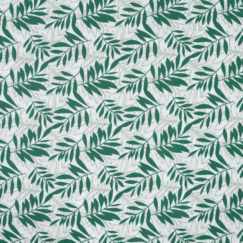 Coupon 3m Tissu Popeline Imprimé Vert Militaire