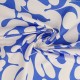 Coupon 3m Tissu Popeline de Coton Impression Digitale Floral Bleu