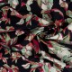 Coupon 3m Tissu Popeline de Coton Impression Digitale Floral Fond Noir