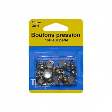 bouton pression métal - 11mm - Blanc