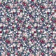Coupon 3m Tissu Popeline Imprimé Fleurs Marine