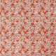 Coupon 3m Tissu Popeline Fleurs Rouge Orange