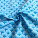 Coupon 3m Tissu Popeline Eventails Bleu Turquoise 
