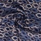 Coupon 3m Tissu Popeline De Viscose Imprimée Losange Bleu