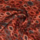 Coupon 3m Tissu Popeline De Viscose Imprimée Losange Orange