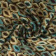 Coupon 3m Tissu Popeline De Viscose Imprimée Losange Bleu et Marron