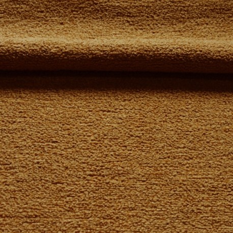 Coupon 3m Tissu  Bouclette Toison  Uni Moutarde 