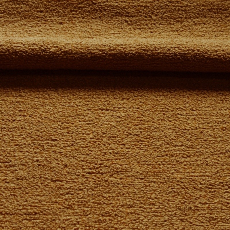 Coupon 3m Tissu  Bouclette Toison  Uni Moutarde 