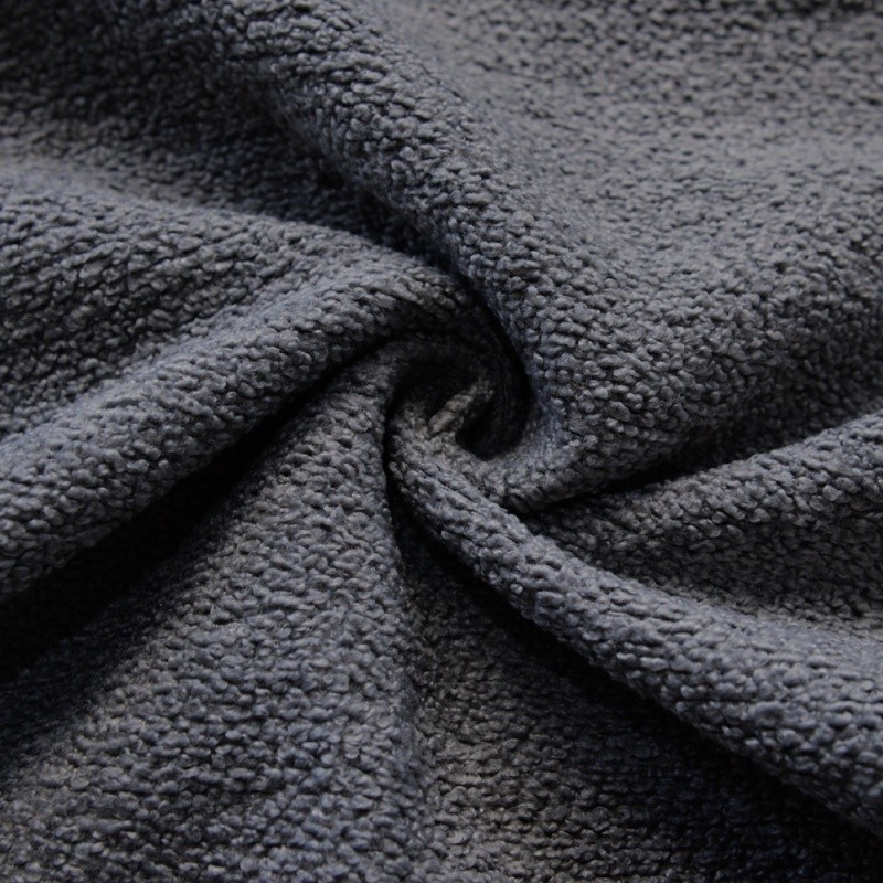 Coupon 3m Tissu Bouclette Toison Uni Gris 