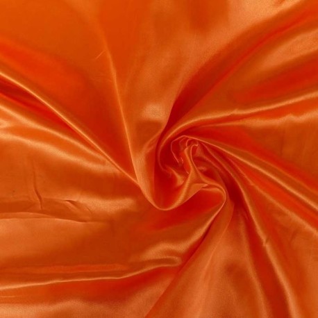 Coupon 3m Tissu Satin Uni Orange 