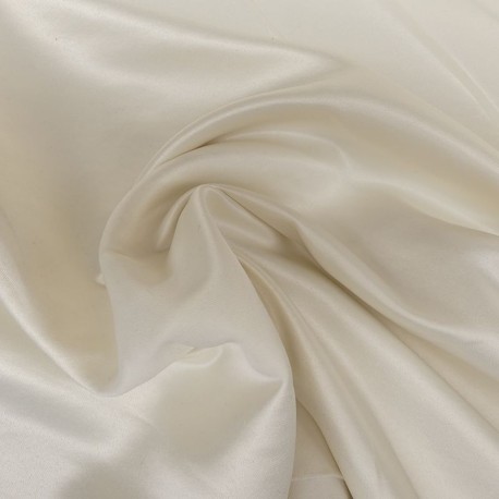 Coupon 3m Tissu Satin Mariee Gloss Ecru