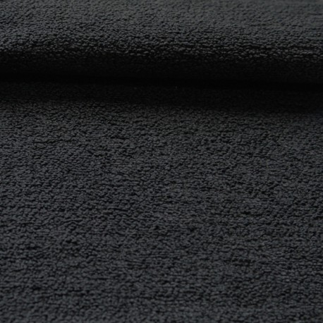 Coupon 3m Tissu  Bouclette Toison Uni Noir 