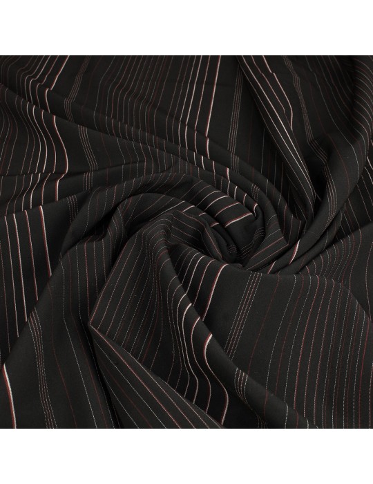 Coupon d'habillement polyester/élasthanne rayures colorées noir