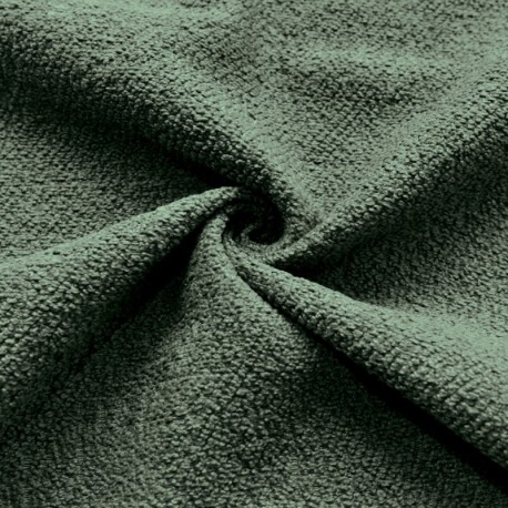 Coupon 3m Tissu Bouclette Toison Uni Vert 