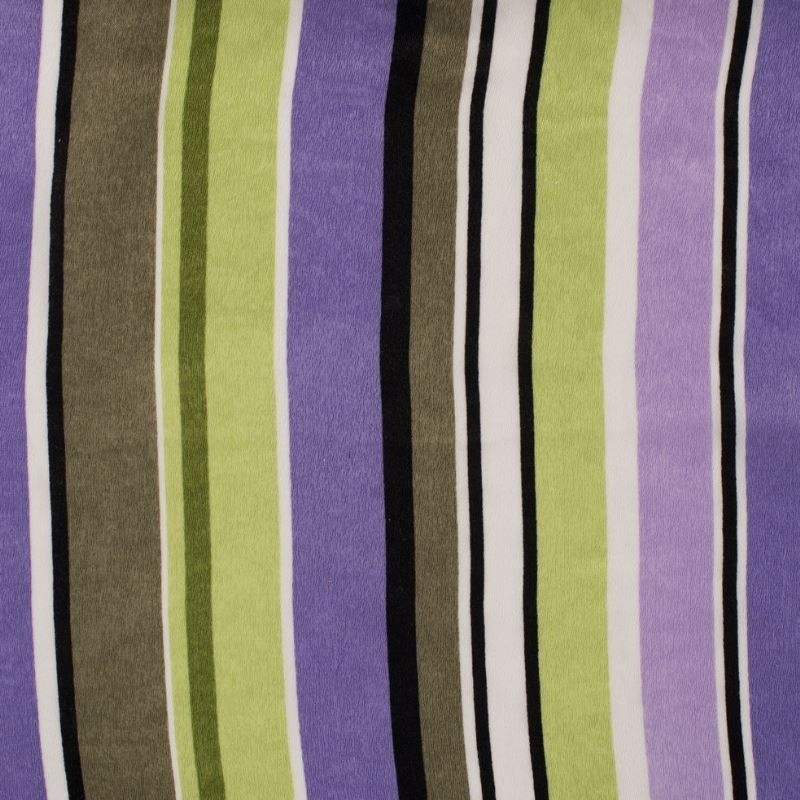 Coupon 3m Tissu Poly Satin Imprimé Rayure Lilas 